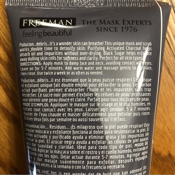 NWT Freeman Mask 2 Pack- Volcanic Ash Peel Off Mask & Polishing Gel Mask & Scrub - Picture 9 of 14
